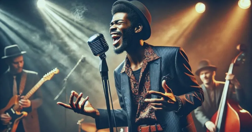 Healthy man singing