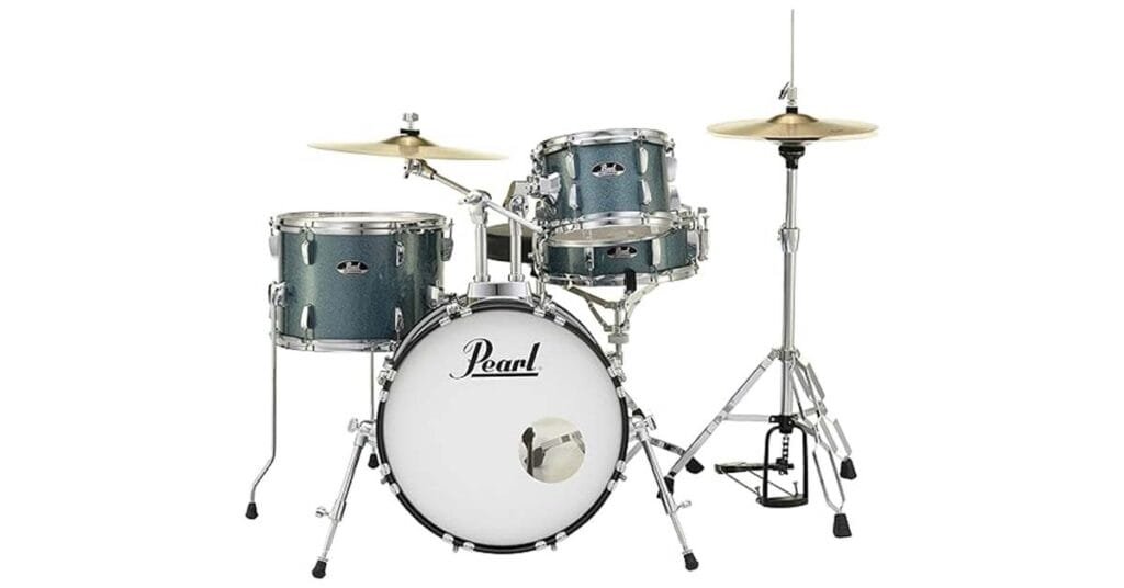 Pearl Roadshow Drum Set 4-Piece Complete Kit with Cymbals and Stands, Aqua Blue Glitter Pearl Roadshow Drum Set 4-Piece Complete Kit with Cymbals and Stands, Aqua Blue Glitter