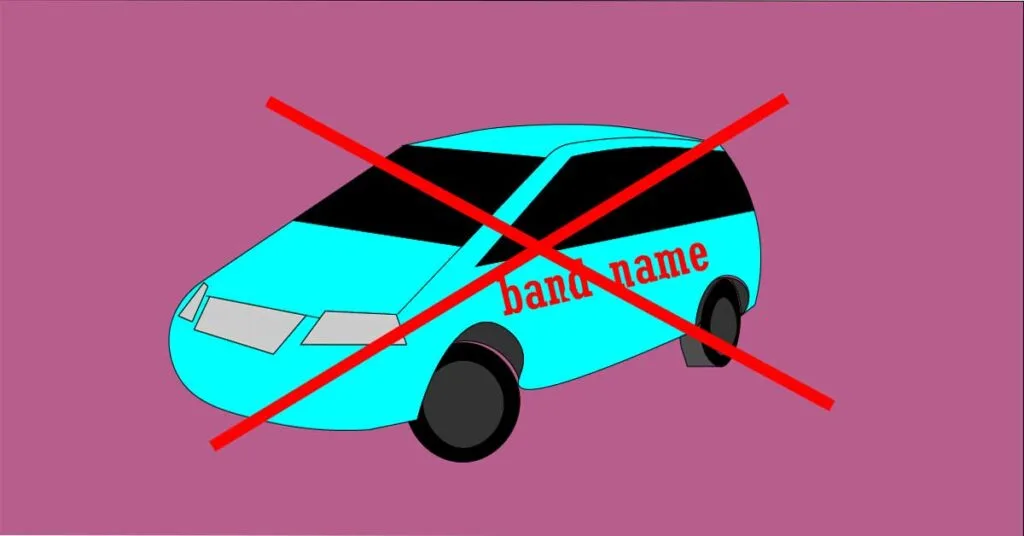 no band's name on car no band's name on car