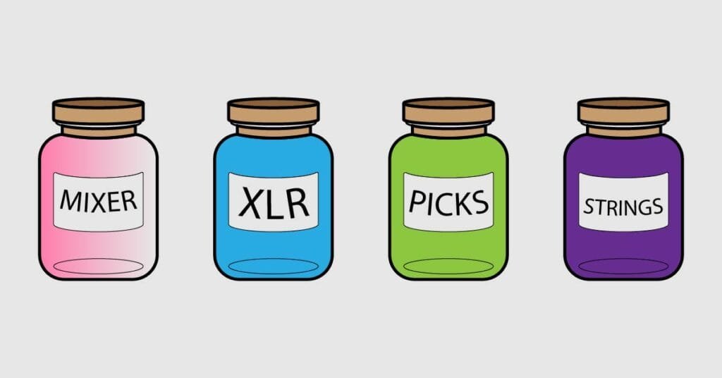 Labeling music instrument gear