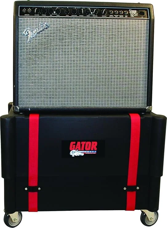 Gator Cases Molded Plastic Guitar Amp Transporter, and Stand, with Caster Wheels; Fits 1x12 Combo Amps