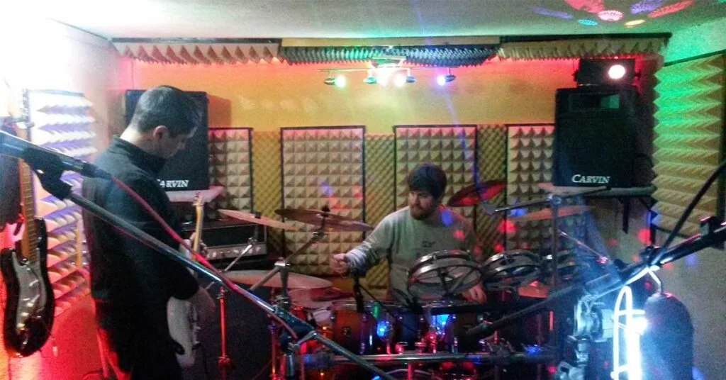 cover band rehearsing