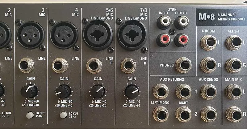 Guitar pedals into AUX send receive on mixer