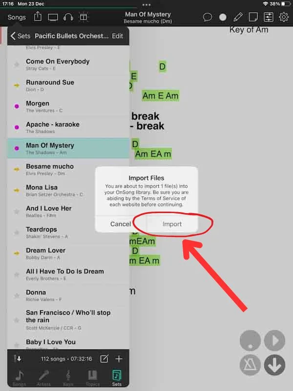 Onsong import song