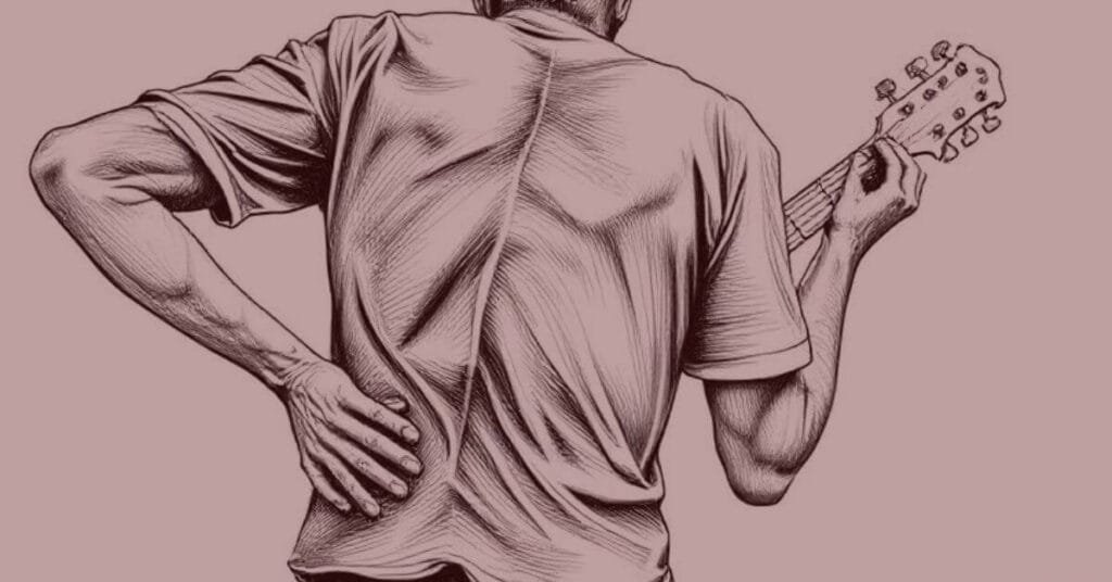 Guitar player with back pain
