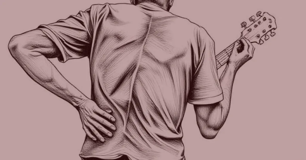 Guitar player with back pain