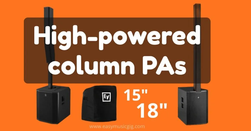 Portable high powered column PA systems