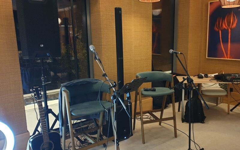 My column PA system for a duo performance