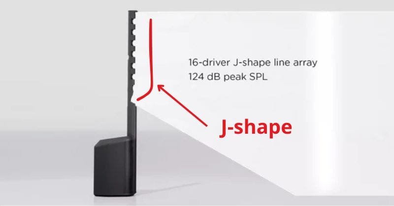 Bose L1 Pro16 - J shape line array speaker configuration